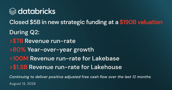 Article image for Databricks Hits $7B Revenue Run-Rate and $190B Valuation as AI Agent Infrastructure Push Accelerates