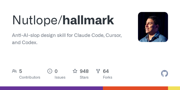 Article image for Hallmark Open-Source Tool Fights Generic AI-Generated UI With 22 Themes and 65 Anti-Slop Test Gates