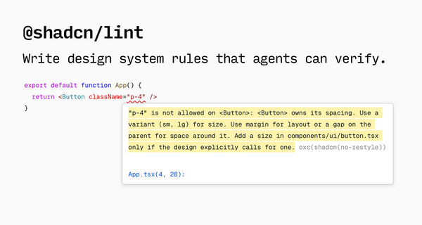 shadcn-ui Launches Agent-First Tailwind Linter for ESLint and Oxlint