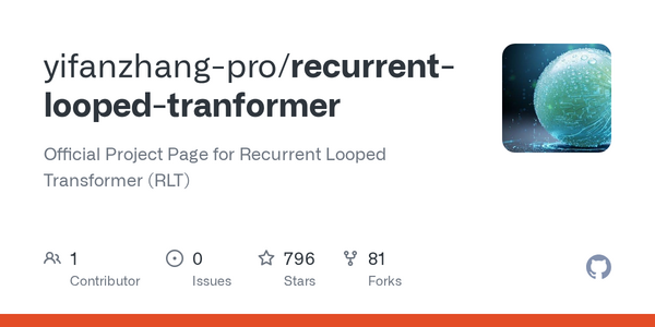 Yifan Zhang Launches Recurrent Looped Transformer That Carries Latent Computation Across Prompts and Responses