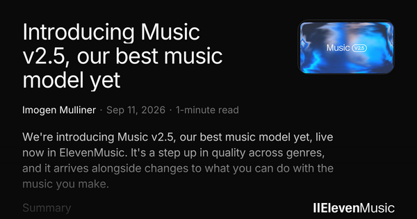 ElevenMusic Launches Music v2.5 With Richer AI Tracks and Expanded Lossless Downloads