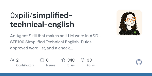 Article image for 0xpili Launches GitHub Skill That Guides LLMs to Write in Simplified Technical English