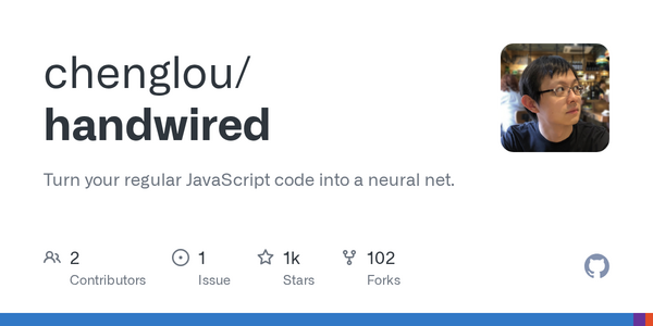 Article image for Cheng Lou's Handwired Turns JavaScript into a Neural Net, No Training Needed
