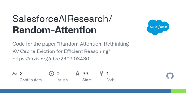 Article image for Salesforce AI Releases Random Attention, a Signal-Free KV-Cache Tool That Outpaces Leading AI Memory Selectors