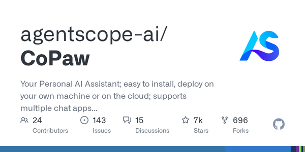 Article image for CoPaw Launches as Open-Source AI Assistant Supporting Multiple Chat Platforms With No API Key Required