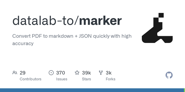 Article image for Open-Source Tool Marker Converts PDFs and Documents to Markdown with Industry-Leading Speed and Accuracy