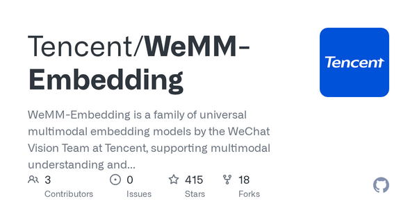 Article image for Tencent Releases WeMM-Embedding Models, Claiming Top Scores on Multimodal Benchmarks