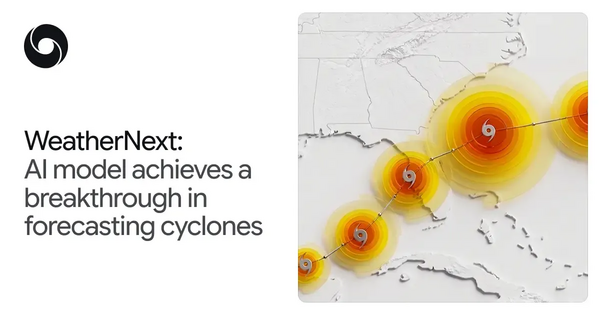 Article image for Google DeepMind's WeatherNext AI Achieves Decade of Meteorological Progress, Revolutionizing Cyclone Forecasting