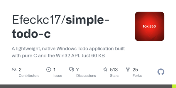 Unleash Productivity: Lightweight Todo App Built with C and Win32 API
