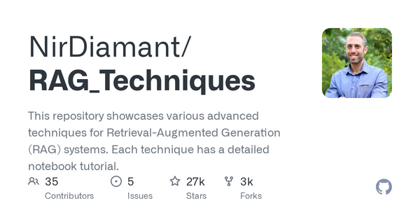 Article image for GitHub Repository With 42 Advanced RAG Tutorials Surpasses 27,400 Stars as AI Community Demand Soars