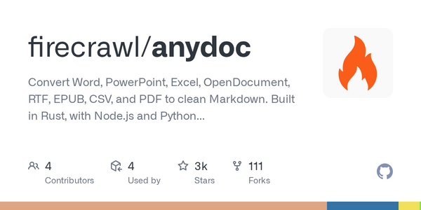 Article image for Firecrawl Launches Rust-Based Document Converter That Outperforms Competitors Across 14 Formats at 4.7ms