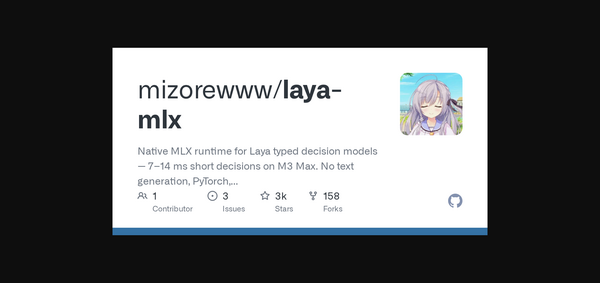 mizorewww Launches Laya-MLX Native Apple Silicon Runtime for Typed Decision Models