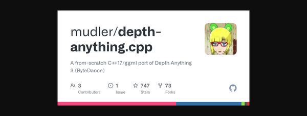 Article image for New C++ Port of Depth Anything 3 Runs Faster Than PyTorch With No Python or CUDA Required