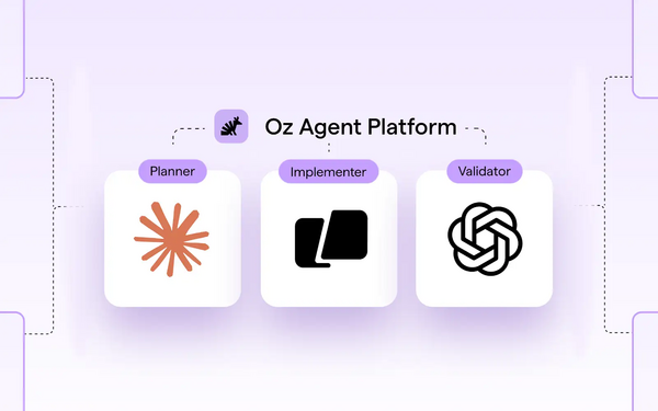 Article image for Warp Upgrades Oz to First Multi-Harness Cloud Control Plane, Unifying Claude Code, Codex, and Warp Agent in One Interface