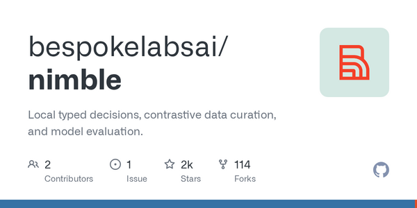 Article image for Bespoke Labs launches Nimble, an open 9B local model for typed text decisions with answer probabilities
