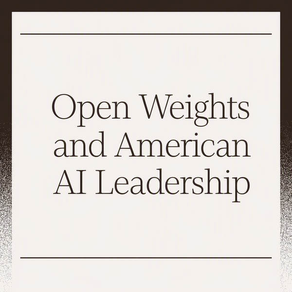 Open Weight AI Models Emerge as Key to American AI Leadership and National Security