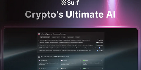 Article image for New AI Platform Surf Combines Crypto Research and Trading with Real-Time Social Sentiment Analysis